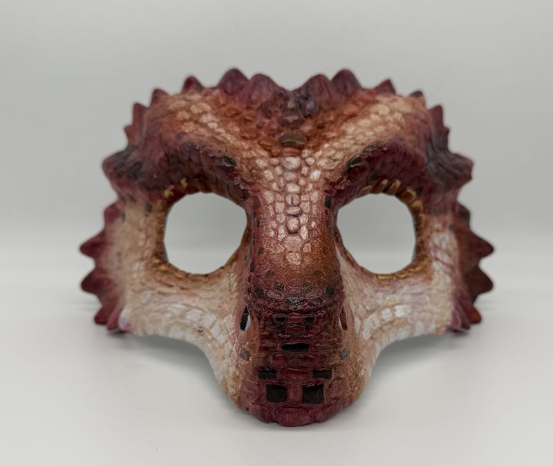 Lizard half mask, painted print