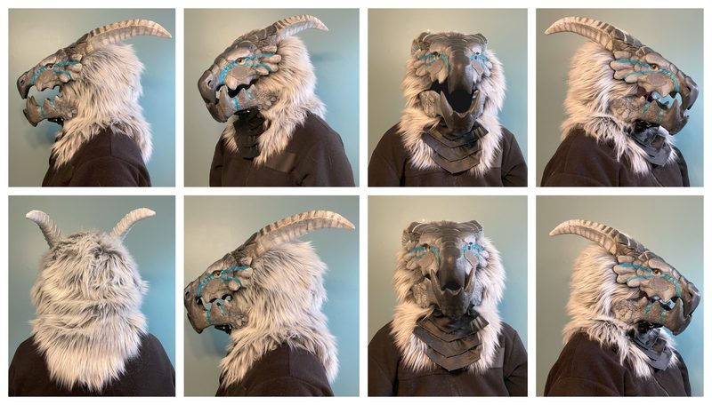 Stone Dragon mask, painted print